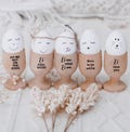 Egg cups, egg cups with sayings, Easter gift, Easter decorations, wooden egg cups