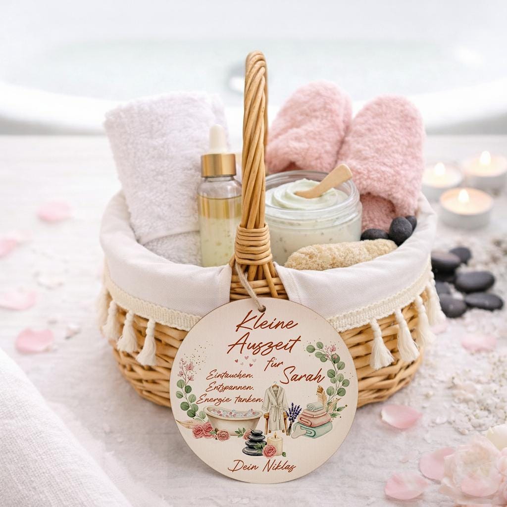 Kleine Auszeit Geschenkkorb Für Frauen – Sorglospaket Mit Liebe Zum Detail, Ideal Als Kleine Aufmerksamkeit Oder Verwöhnkorb