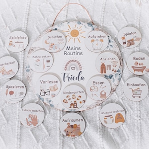 Schede di routine, piano giornaliero per bambini, pianificatore di routine, routine quotidiana per bambini, piano di routine in legno
