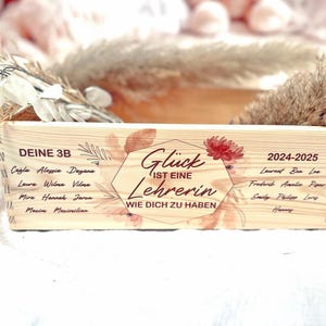 Farewell gift teacher Farewell gift for teacher Wooden box Farewell gift school Flower box teacher gift with name