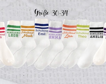 Chaussettes d&#39;écolier, inscription à l&#39;école, cadeau d&#39;inscription à l&#39;école, cône d&#39;école, chaussettes d&#39;écolier personnalisées, chaussettes pour enfants