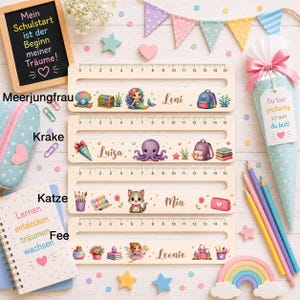 Personalisierte Leseschablone als Geschenk für Erstklässler zur Einschulung und zum Schulstart.