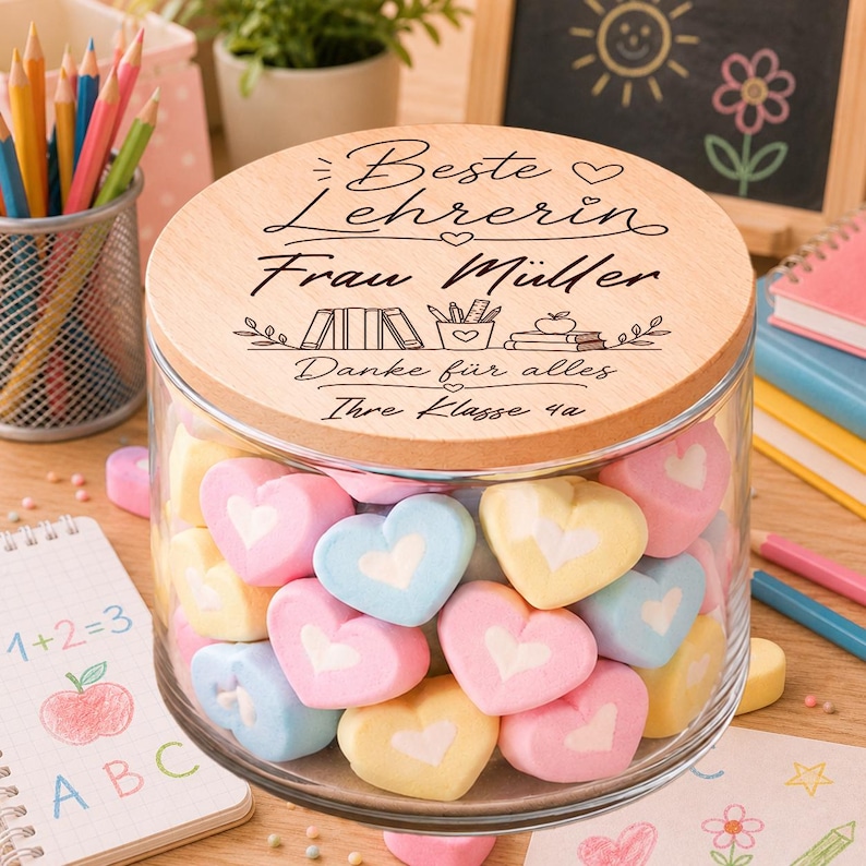 Abschiedsgeschenk Lehrerin mit Namen personalisiert