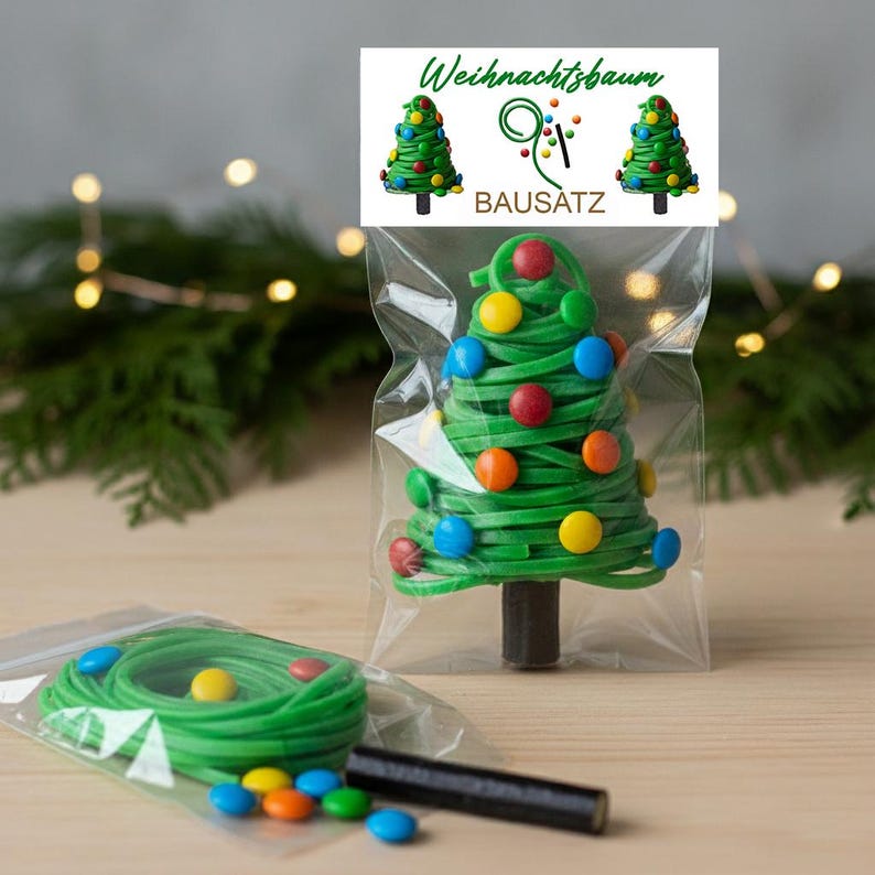 Druckvorlage Tütenverschluss Weihnachten – basteln mit Süßigkeiten