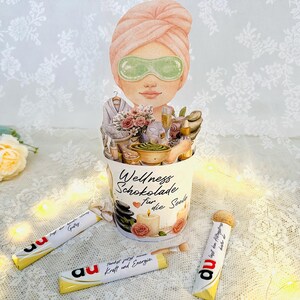 Geschenkidee Wellness mit liebevoll gestalteter Schokolade
