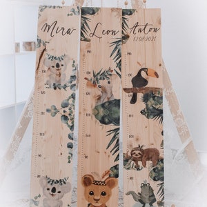 Messlatte,Kindermesslatte Dschungel Koala Elefant Löwe Faultier,Messlatte,Babyzimmer,Geschenk,Babygeschenk,Taufgeschenk,Kinderzimmer