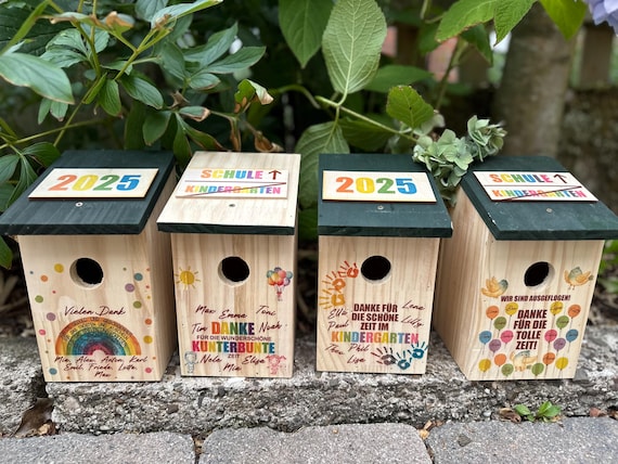 Abschiedsgeschenk Kindergarten Abschied Kindergarten Vogelhaus Geschenk Erzieher Vogelhaus personalisiert