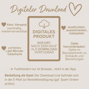 May include: A digital download graphic with the words "Digitaler Download" at the top. The image includes text in German, a heart-shaped doodle, and a tablet icon with the words "DIGITALES PRODUKT".