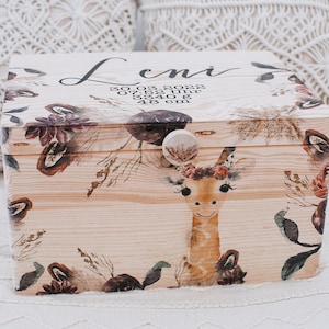 Memory box, memory box, personalized memory box, giraffe memory box, baby storage box, baby room, boho memory box
