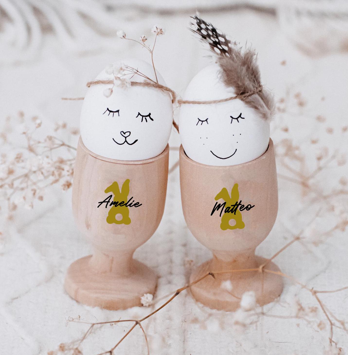 Eierbecher mit Name, Eierbecher, Eierbecher Holz personalisiert