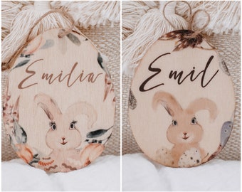 Paaseieren, Paasei gepersonaliseerd, Paaseihout met naam, Paashaas, Pasen, Paashanger, Paasdecoratie, Paascadeau, Paasei Boho, houten ei, ei, konijn
