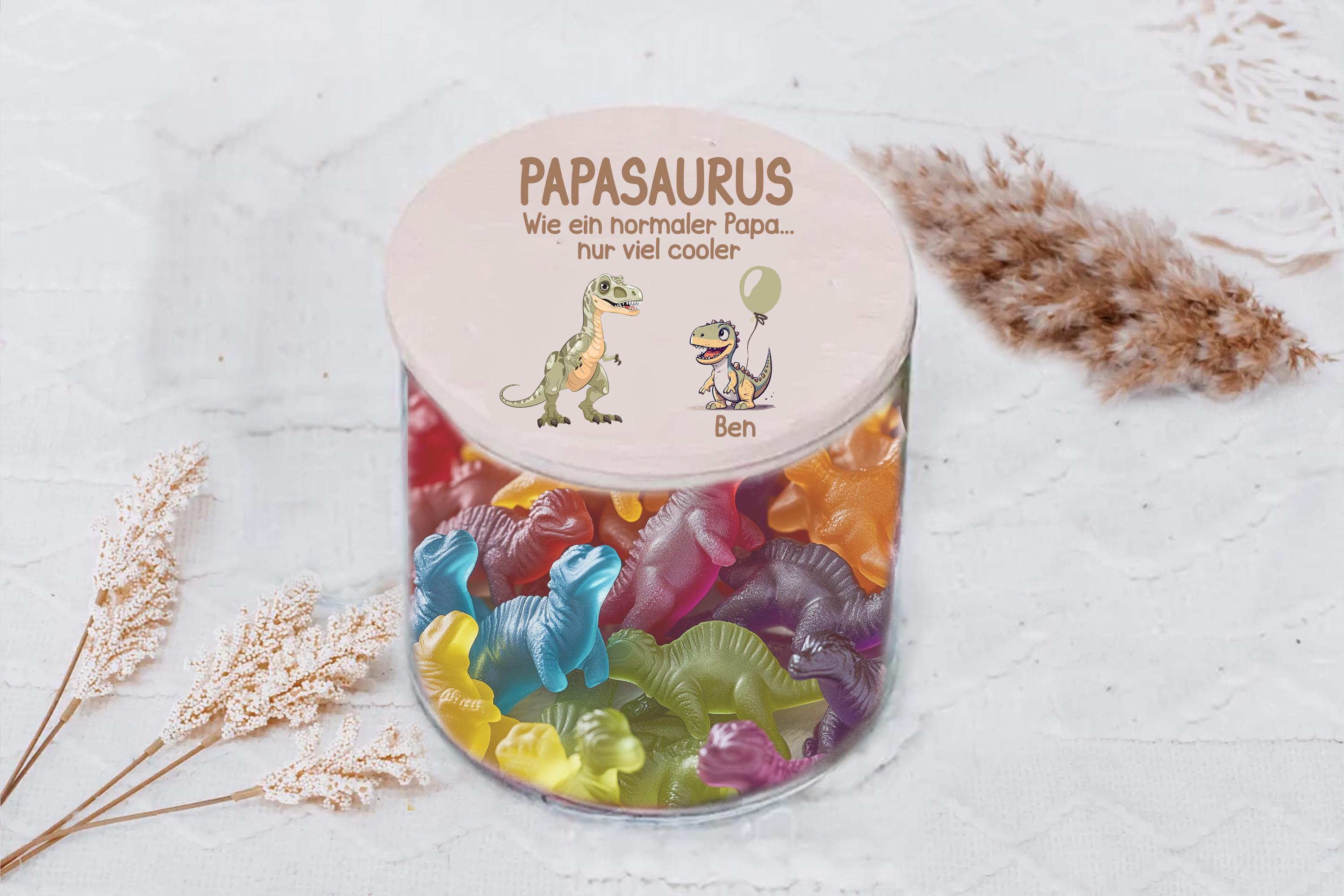 Father's Day gift storage jar personalized Father's Day storage jar gifts dad Father's Day gift personalized Papassaurus Best Dad