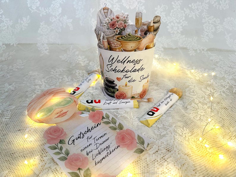 Valentinstag Wellness Geschenk für Frau mit Duplo Banderolen