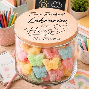 Kreatives Abschiedsgeschenk Schule Vorratsglas personalisiert