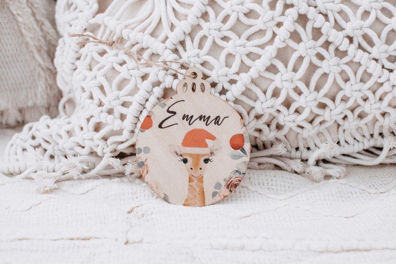 Christmas baubles, wooden Christmas bauble, personalized Christmas baubles, Christmas decorations, Christmas gifts Giraffe