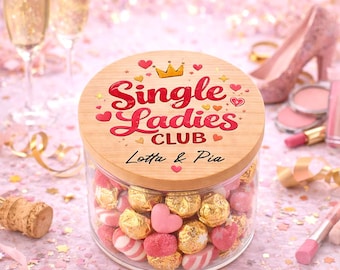 Single Ladies Club Glass Personalized Gift for Single Girlfriends Anti-Valentine's Day Beast Gift for Best Friends Party Girls