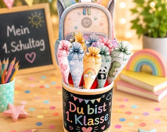 Duplo banderole, schoolchild, first day of school, DIY gift, 1st grade, download, school cone, start of school, kindergarten, farewell, printable template, school