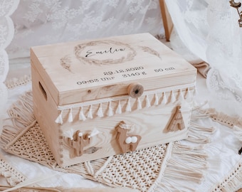 Erinnerungsbox,Erinnerungskiste, Erinnerungsbox personalisiert,Erinnerungsbox Alpaka, Aufbewahrungsbox Baby,Babyzimmer,Erinnerungsbox Boho