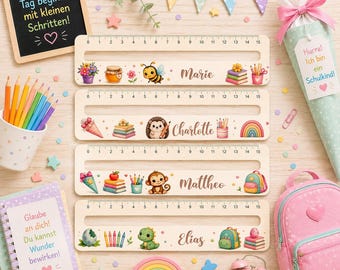 Lesehilfe personalisiert mit Name Geschenk Einschulung Schulkind Leselineal Schulanfänger Schultüte Füllung Lesen lernen Grundschule ABC
