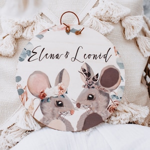 Targhetta in legno animali della foresta, targhetta per bambini, decorazione cameretta, targhetta in legno personalizzata, animali boho, volpe, cervo, regali nascita, targhetta per nome