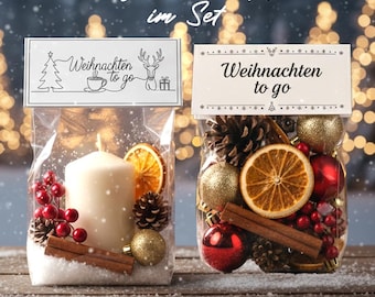 Christmas to go DIY template Digital download PDF Label for gift bags Small gift idea Christmas souvenir Advent