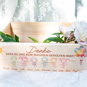 Cadeau d'adieu maternelle cadeau d'adieu pour éducateur boîte en bois cadeau d'adieu éducateur boîte à fleurs cadeau de garderie avec nom