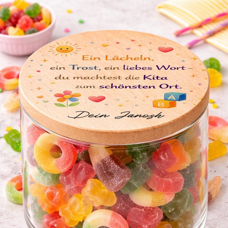 Kindergarten Abschied Geschenk mit Wunschname für Erzieherinnen und Kita Team