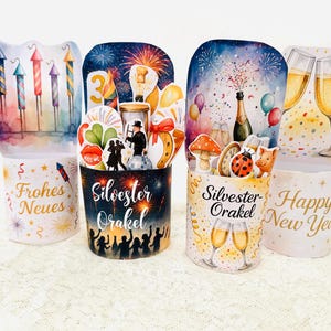 Schritt-für-Schritt Anleitung zum Basteln der Silvester Orakel Duplo Banderolen, einfache Printable Bastelidee für zuhause