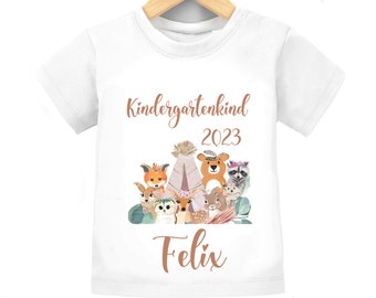 Kindergartenkind Shirt,Einschulung T Shirt, Erster Kindergartentag, Kita, Tshirt personalisiert Name, personalisiertes Geschenk Kindergarten