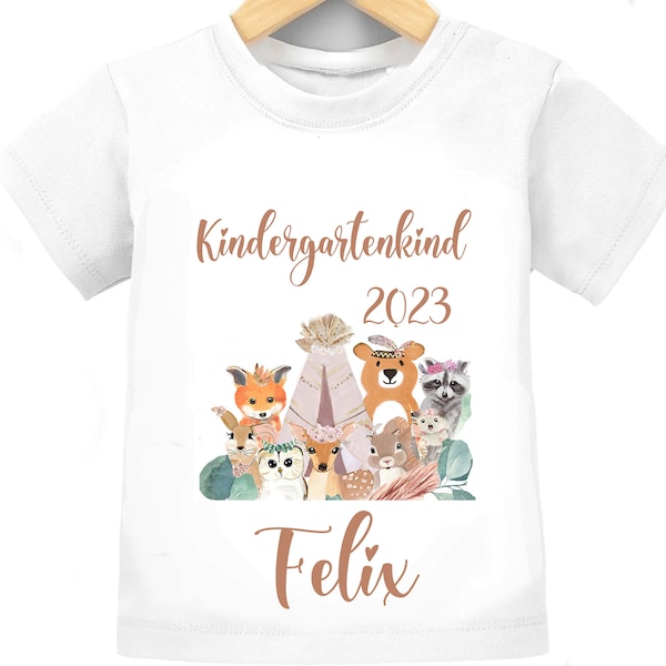 Kindergartenkind Shirt,Einschulung T Shirt, Erster Kindergartentag, Kita, Tshirt personalisiert Name, personalisiertes Geschenk Kindergarten