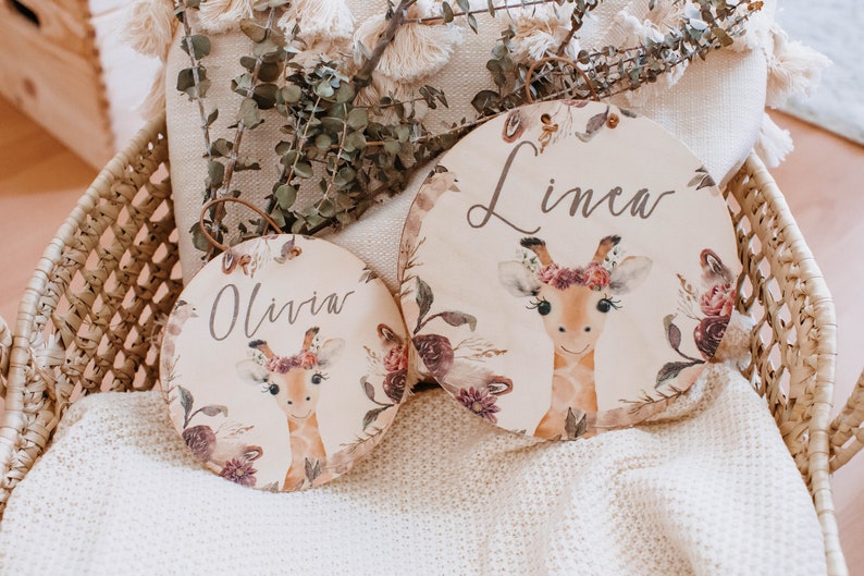 Nameplate Wood Elephant Baby Sign Baby Room Decoration Etsy