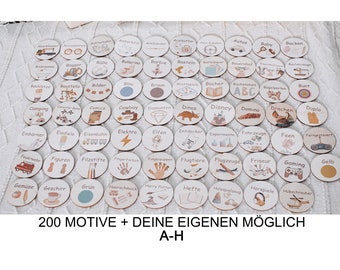 Kinderzimmer Organisation, Holzschilder 200 Motive, Trofast Regalsystem, Holzetiketten, Trofast Schilder, Schilder Ordnungssystem, A-H