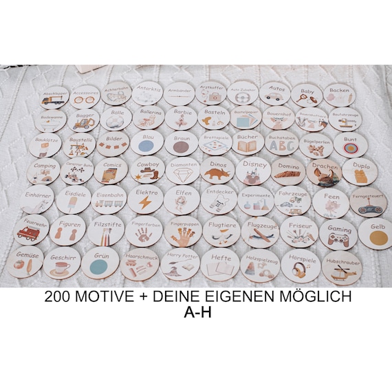 Kinderzimmer Organisation, Holzschilder 200 Motive, Trofast Regalsystem, Holzetiketten, Trofast Schilder, Schilder Ordnungssystem, A-H