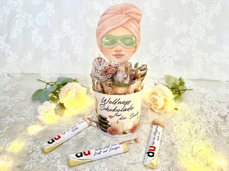 Muttertag Wellness Geschenk mit Wellness Schokolade für die Seele