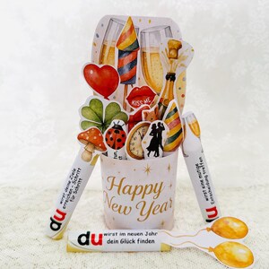 Leere Duplo-Banderolen mit Silvester-Motiv – ideal zum Selbstbeschriften und Personalisieren.