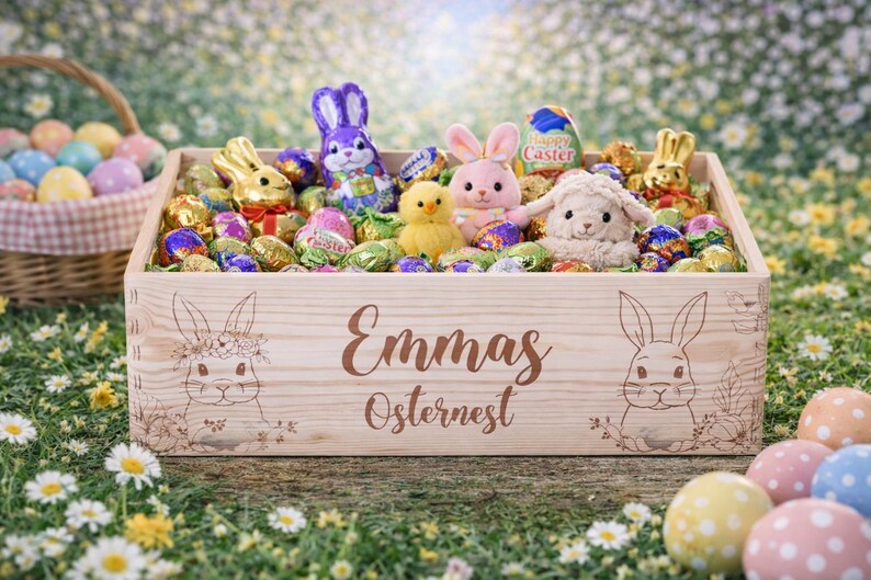 Ostergeschenk für Kind in personalisierter Holzbox