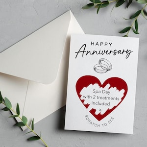 Biglietti da grattare per anniversario / Completamente personalizzabili per rivelare qualsiasi regalo o esperienza / Rivelazione a sorpresa per l'anniversario di matrimonio