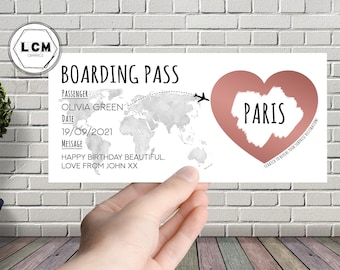 Boarding Pass Scratch Card | Surprise Holiday/Trip | Personalisable Reveal Destination | Birthday, Christmas, Anniversary | Digital Options