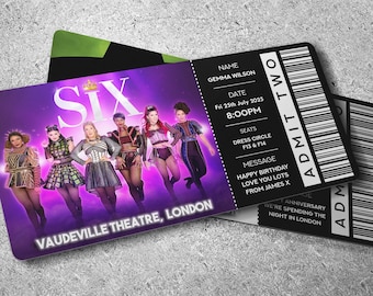 Theatre Ticket | Personalised Surprise Reveal Show/Theatre/Musical | Birthday, Christmas, Anniversary Custom Gift Keepsake
