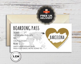 Boarding Pass Scratch Card | Surprise Holiday/Trip | Reveal Destination | Birthday, Christmas, Anniversary Personalised Gift | Free Delivery