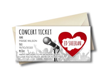 Concert/Festival Scratch Reveal Card | Surprise Music Ticket | Personalisable Concert, Festival, Gig | Birthday, Christmas Gift