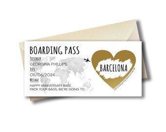 Boarding Pass Scratch Card | Surprise Holiday/Trip | Reveal Destination | Birthday, Christmas, Anniversary Personalised Gift | Free Delivery