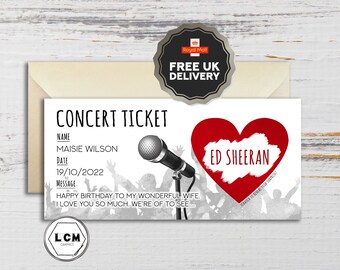 Concert/Festival Scratch Card | Surprise Music Ticket | Personalisable - Concert, Festival, Gig | Birthday, Christmas | Digital Code Options