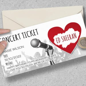 à gratter pour concert/festival | Billet de musique surprise | Concert, festival, concert personnalisables | Anniversaire, cadeau de Noël