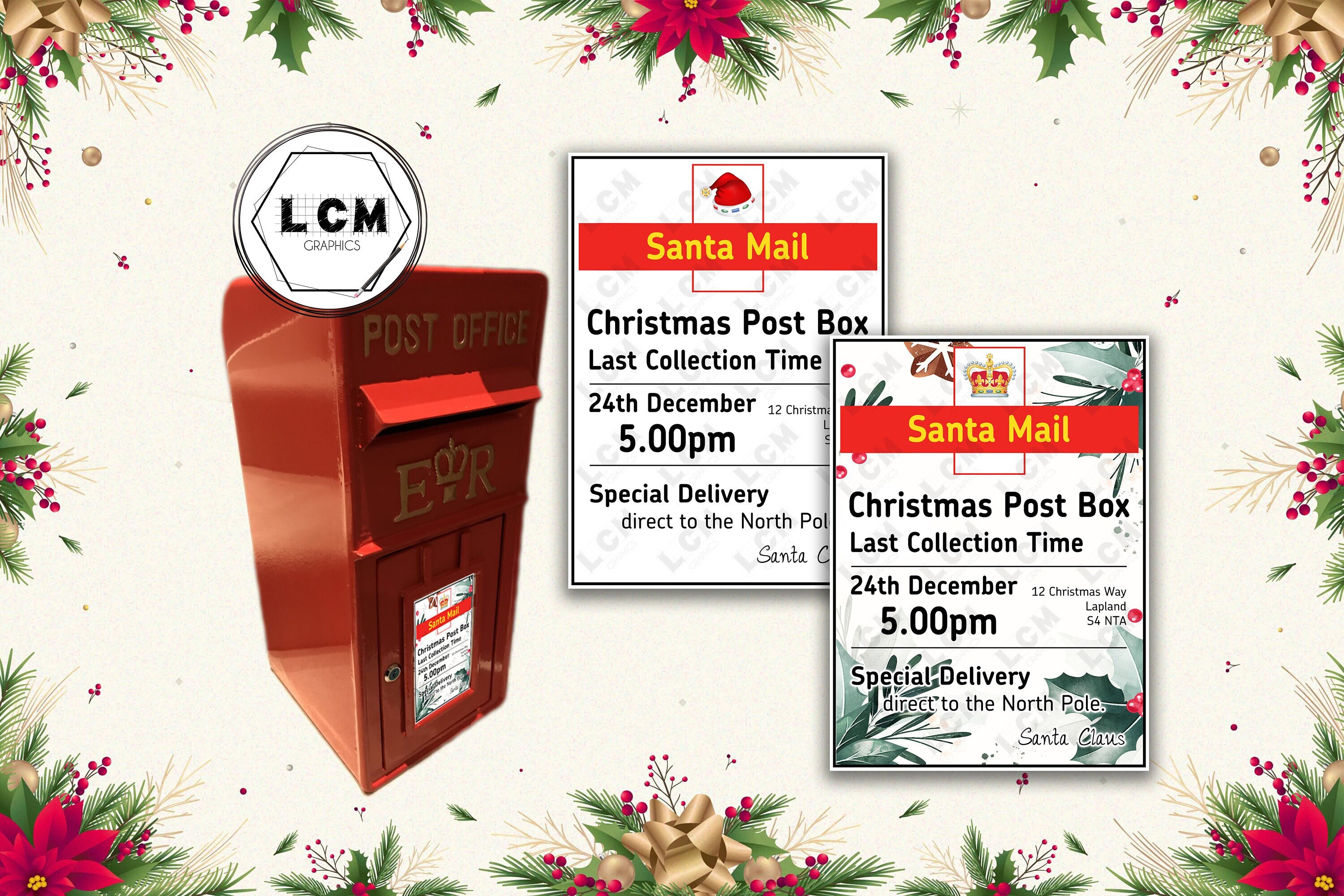 Royal Mail Christmas Post Box Sign/insert Personalisable for Etsy UK