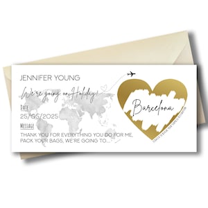 à gratter pour la carte d'embarquement | Vacances/voyages surprises | Révéler la destination | Cadeau personnalisé d'anniversaire, Noël, anniversaire | Livraison gratuite !!!