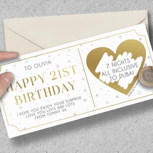 carte à gratter surprise d'anniversaire | Cadeau d'âge personnalisé | Révéler une expérience, des vacances, un cadeau, etc. | Livraison gratuite !!!