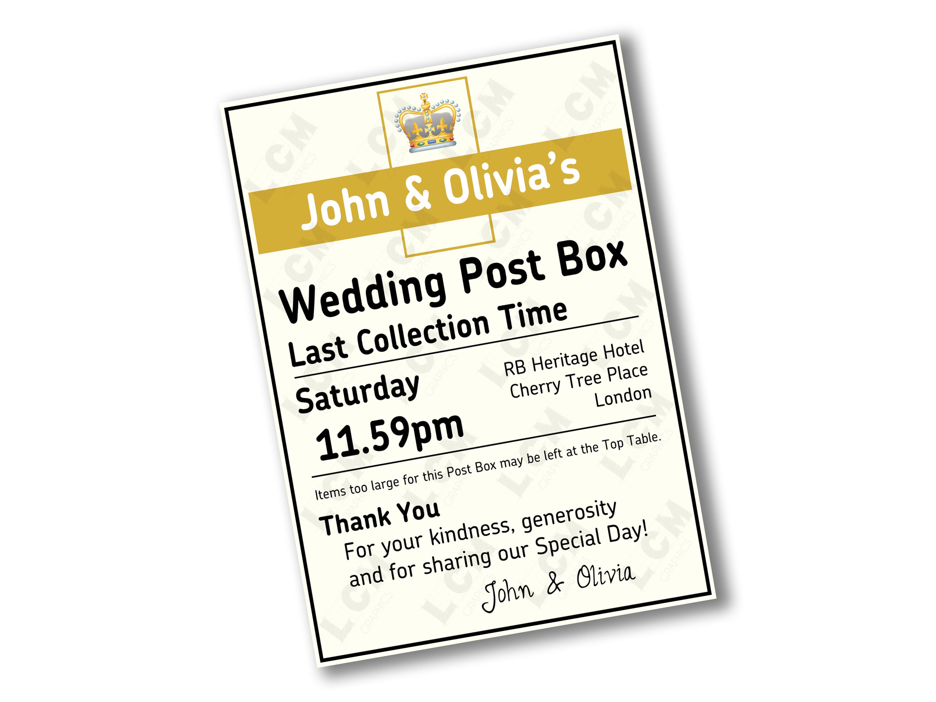 Wedding Post Box Template Free
