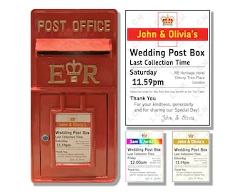 Royal Mail Wedding Post Box Sign/Insert | Personalised for Weddings, Birthday, Party Occasions | Custom colour schemes and sizes available!