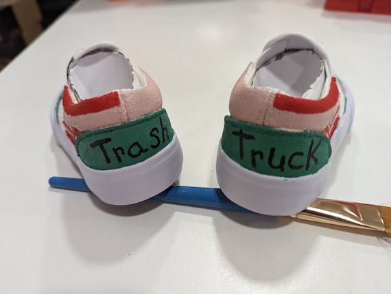 Custom Toddler Sneakers Trash Truck - Etsy display picture 1